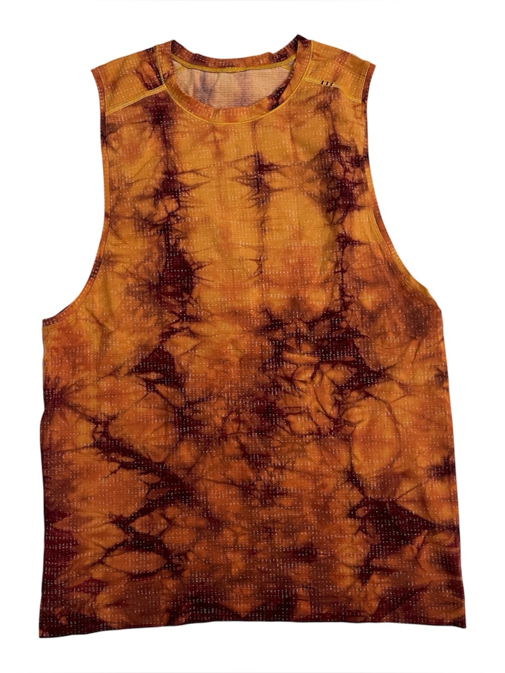 lululemon athletica Men's Tie-Dye Muscle Tank in Orange and Burnt Red